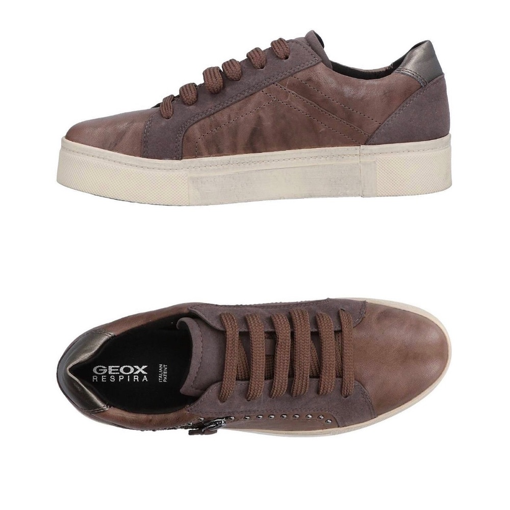 GEOX Leather Casual Sneakers Size 7 Stylish